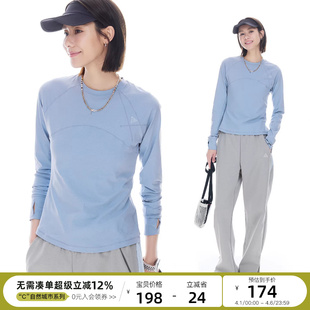 女T恤2026春季 云上生活 上衣 长袖 防晒吸湿速干短款 青花T UPF50