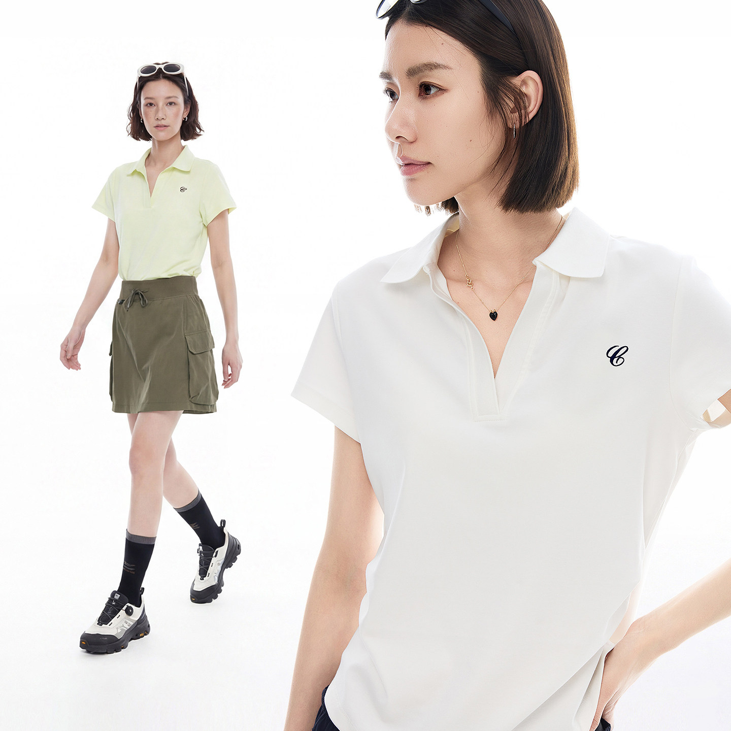 云上生活【都市轻氧 Polo】微松廓形短袖女T恤2026夏新款简约上衣