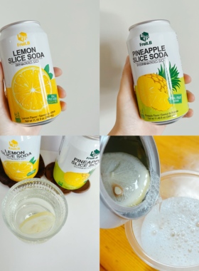 一片柠檬韩国柠檬苏打饮料果汁饮料低卡碳酸饮料柠檬片饮料340ml