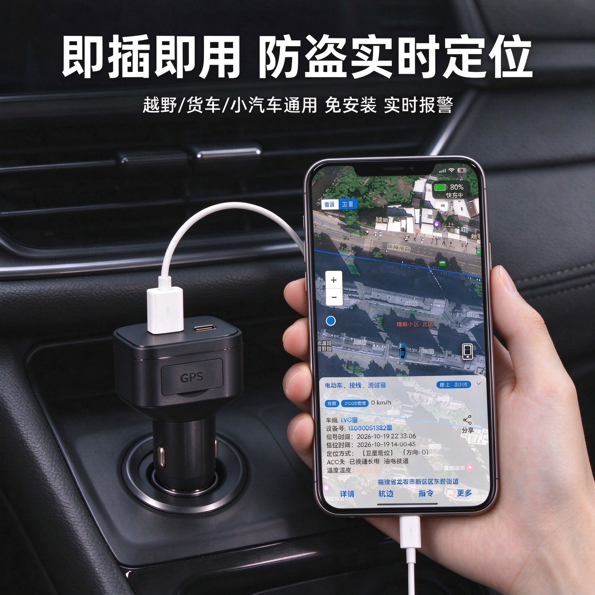 车载北斗GPS定位仪,免布线