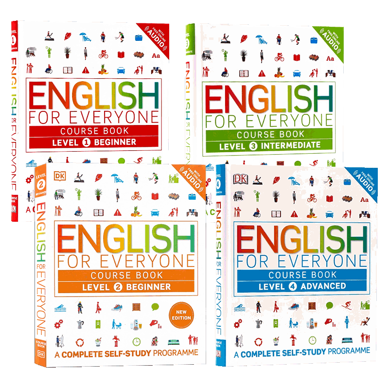 level1-4课本4册 DK人人学英语教材书带音频English for Everyone course book入门初中高级 英文原版自学教材雅思托福用书