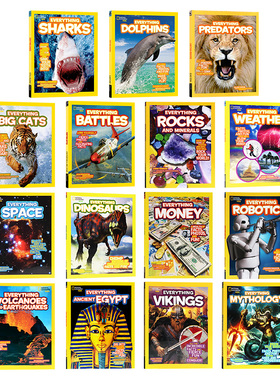 英文原版 国家地理儿童百科书合集National Geographic KidsEverything Robotics/Rocks and Minerals/Predators/Battles/Dolphins