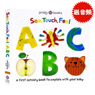 ABC 触摸书字母英文原版 绘本英文版 See 单词学习书籍幼儿英语启蒙纸板书字母图书认知能力启蒙Roger Feel 原版 Priddy Touch