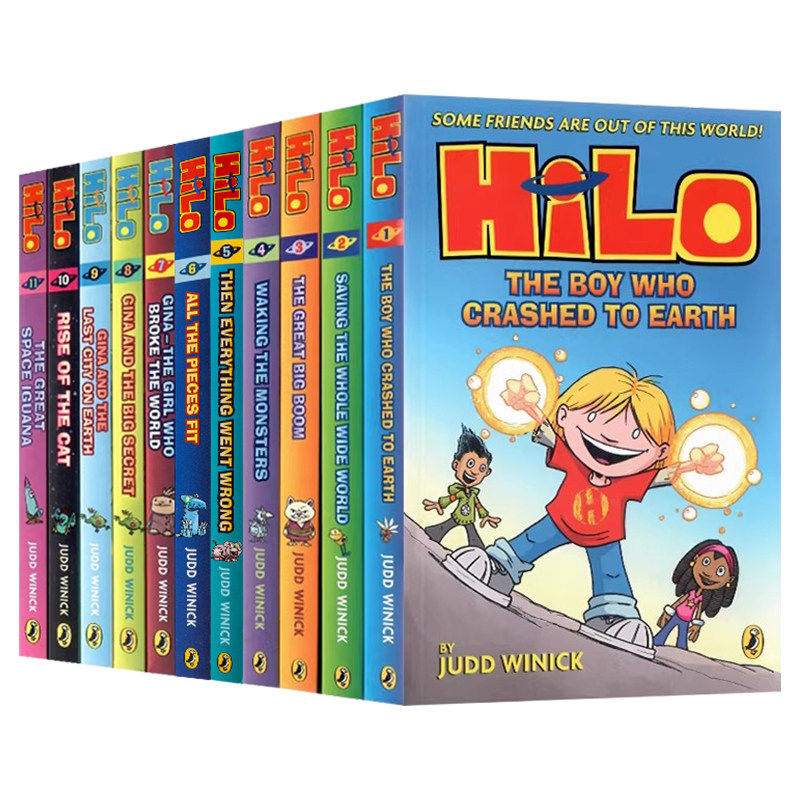 希罗系列1-11英文原版小说Hilo The Great Big Box 儿童全彩幽默漫画桥梁章节书小学生英语课外阅读进口书籍Judd Winick
