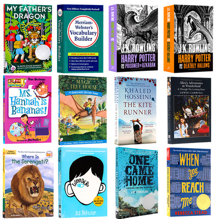 240元8件英文原版小说 newbery 纽伯瑞儿童文学奖经典名著哈利波特英语原版奇迹男孩夏洛特的网charlotte's web获奖小说青少年读物