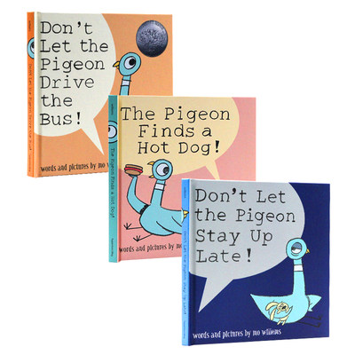 别让鸽子开巴士3册精装盒装 英文原绘本 don’t let the pigeon drive the bus 凯迪克银奖绘本 小猪小象同作者 Mo Willems