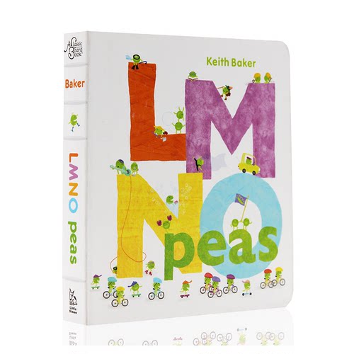 字母豆豆  小豆子  LMNO Peas 英文原版绘本 小豌豆认知绘本系列 纸板书  亲子互动英语睡前读物 Keith Baker