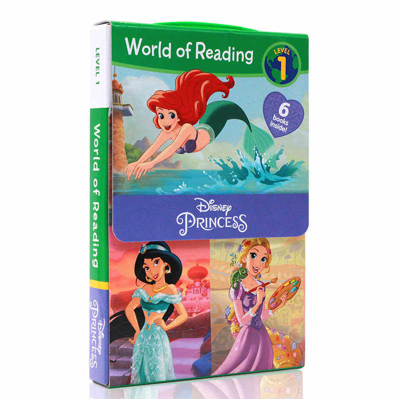 进口英文原版正版绘本 World of Reading Level 1 Disney Princess 迪士尼公主系列cindeiella 灰姑娘等6册盒装英文原版书