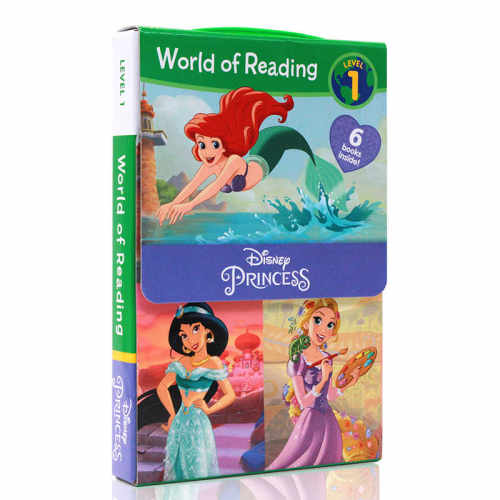 进口英文原版正版绘本 World of Reading Level 1 Disney Princess 迪士尼公主系列cindeiella 灰姑娘等6册盒装英文原版书