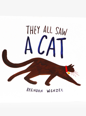 他们都看见了一只猫 英文原版绘本 They All Saw a Cat  2017年凯迪克奖绘本 儿童睡前图画故事书 亲子共读 Brendan Wenzel