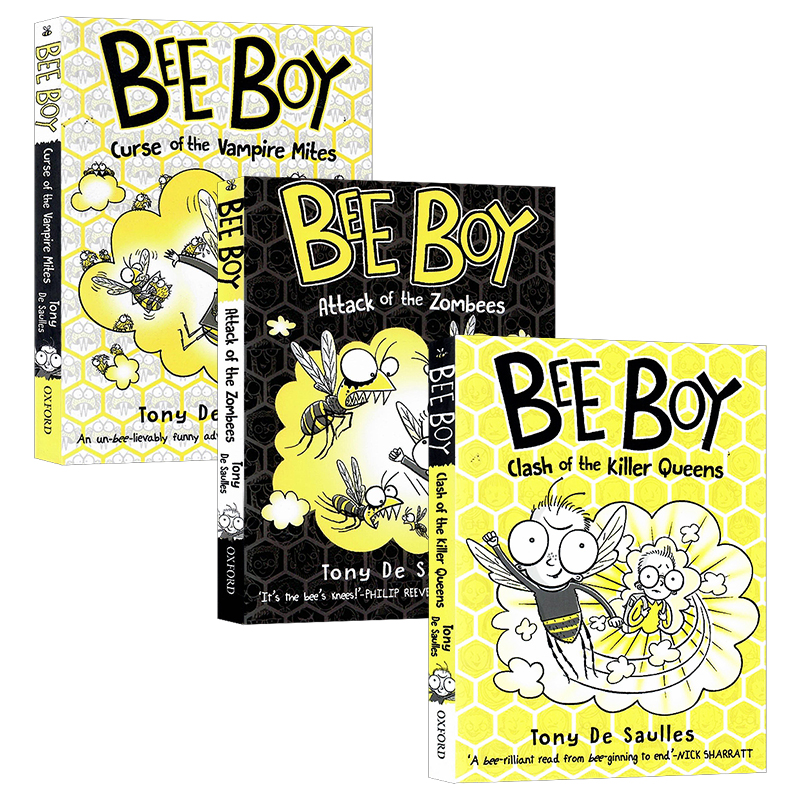 蜜蜂小子3册 英文原版章节书 Bee Boy Clash Killer Queens/Attack Of Zombees/Curse Of The Vampire Mites 牛津儿童读物7岁+