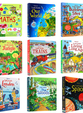 220元4件 英文原版 Usborne偷偷看里面科普系列纸板翻翻书look inside/peep inside/see inside 精装 儿童科普认知绘本 3-6-8岁