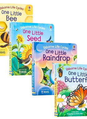 Usborne出品 生命周期系列4册 英文原版绘本 Life Cycles: One Little Butterfly/Raindrop/Bee/Seed 儿童英语阅读图画书 精美插画