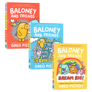胡说八道的朋友们3册套装 英文原版 Baloney and Friends 桥梁漫画书 Going Up Dream Big 故事图画书 进口图书