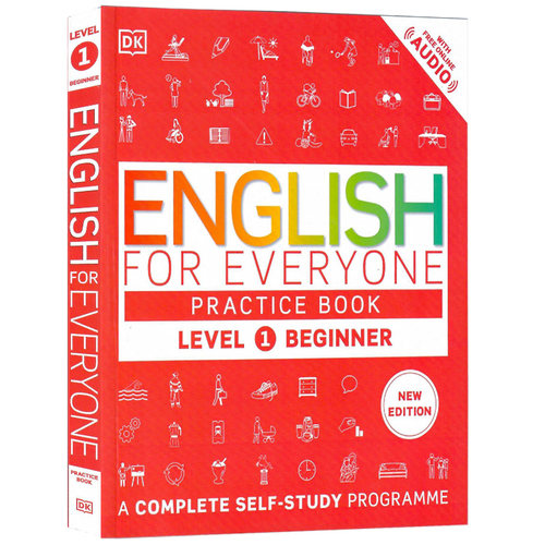 进口英文原版正版L1入门级教程练习册带音频English for Everyone Level1 Beginner Practice Book自学教材雅思托福用书