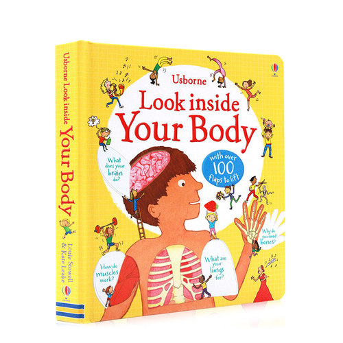 进口英文原版正版 看里面系列 人体 Look inside Your Body 绘本 身体百科 纸板翻翻书 儿童启蒙图画书 Usborne