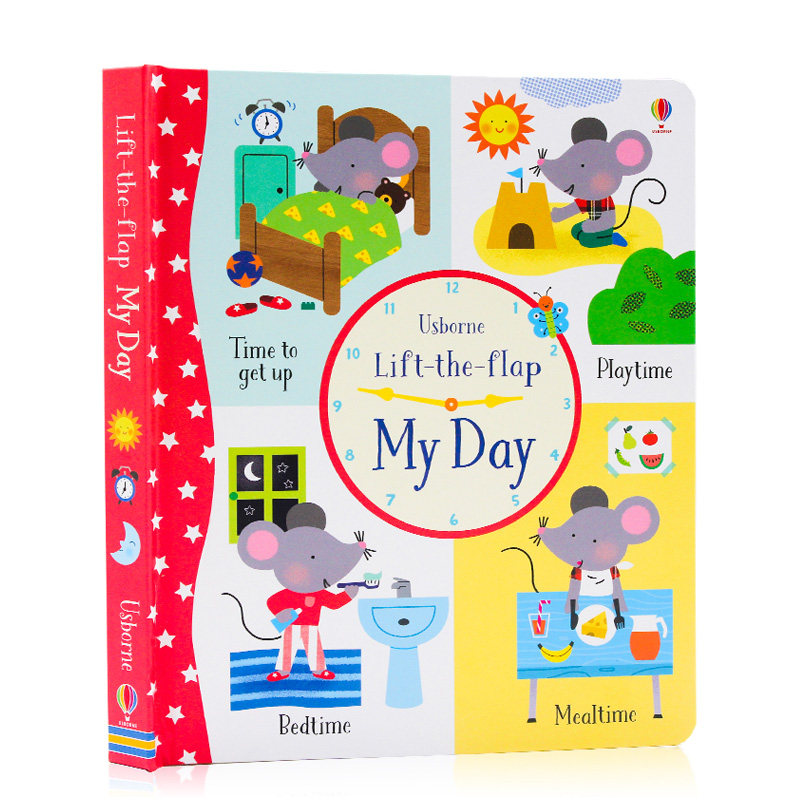Usborne 我的一天 Lift the flap My Day 英文原版绘本 情景认知儿童英语启蒙立体书早教书翻翻书 上学准备 幼儿亲子共读图画书