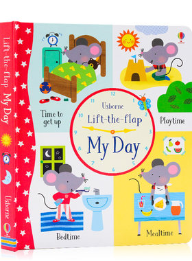 Usborne 我的一天 Lift the flap My Day 英文原版绘本 情景认知儿童英语启蒙立体书早教书翻翻书 上学准备 幼儿亲子共读图画书