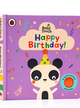 生日快乐 英文原版绘本 Baby Touch Happy Birthday 宝宝启蒙认知触摸书 小瓢虫出版 幼儿童纸板书 0-1-2-3岁感官训练探索进口书籍