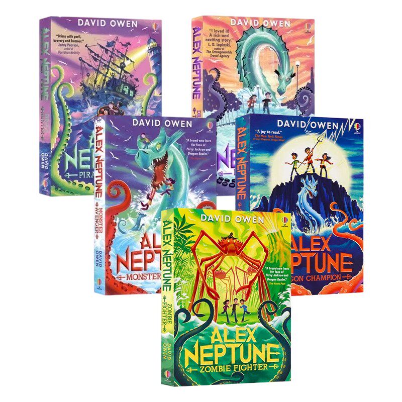 Usborne出品 亚历克斯 海神5册套装 英文原版小说 Alex Neptune 经典儿童神话故事书进口英语书籍David Owen著作平装版