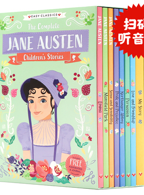 傲慢与偏见英文原版 简奥斯汀全集8册盒装Jane Austen's Children's Stories  中小学桥梁章节小说经典文学故事书暑假英语读物
