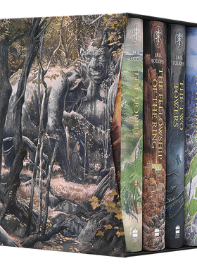 指环王英文原版 霍比特人魔戒4册盒装小说精装收藏版 The Hobbit The Lord of the Rings 托尔金 插图版史诗级 J.R.R.Tolkien