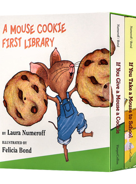 要是你给老鼠吃饼干2册盒装纸板书 If You Give a Mouse Cookie 英文原版绘本廖彩杏书单吴敏兰幼儿童启蒙认知图画书亲子阅读2-6岁