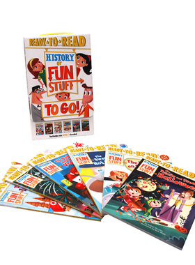 进口原版正版英文绘本 Ready to Read 系列读本 History of Fun Stuff to Go!有趣的历史6册盒装历史启蒙准备阅读