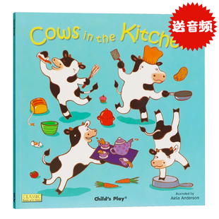 韵文歌谣洞洞书二辑带CD版 儿歌童谣绘本 廖彩杏书单吴敏兰经典 Cows Play 奶牛 厨房里 Kitchen Child 英文原版 the 绘本