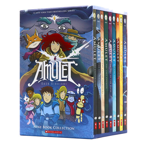 护身符1-9册 英文原版漫画小说 Amulet 1-9 Box Set冒险魔幻悬疑元素畅销全彩漫画英语读物 儿童中小学生章节桥梁书蓝思值520L