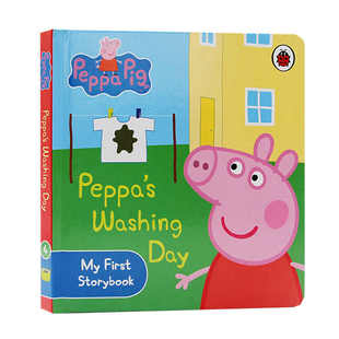 纸板书 粉红猪小妹：大扫除 Washing Peppa Pig Day Storybook First 小猪佩奇 进口英文原版 ：Peppa 小猪佩琦