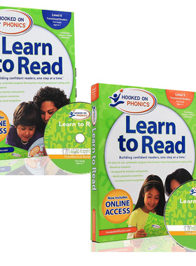 英文原版 自然拼读教材迷上语音 Hooked on Phonics Learn to Read First Grade Level 5-6 儿童英语教材字母系列附DVD