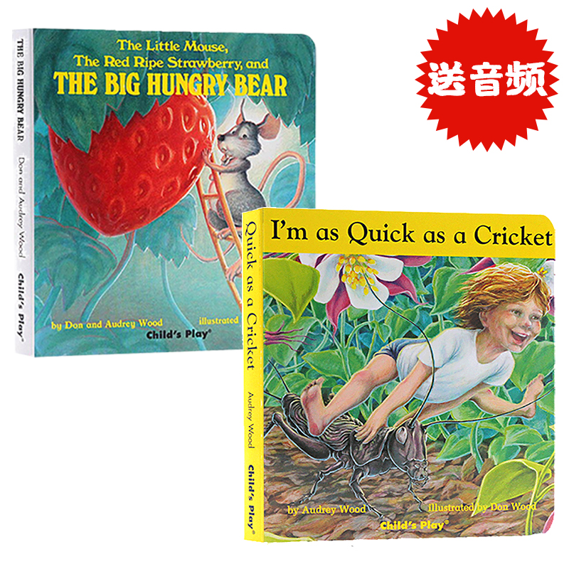 进口英文原版正版I'm as Quick as a Cricket我像蟋蟀一样快The little mouse小老鼠廖彩杏书单英语启蒙纸板书 2本合售 赠音频