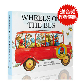纸板书 绘本巴士上 the 英文原版 经典 贝瓦儿歌 Wheels 公车上 轮子 拉斐唱读系列 儿歌 Bus