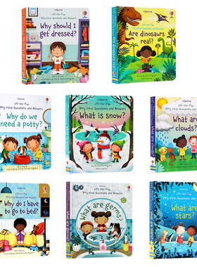 145元3件 幼儿问与答翻翻书 Usborne Lift The Flap Very First Questions and Answers英文绘本尤斯伯恩科普早教启蒙生活认知纸板