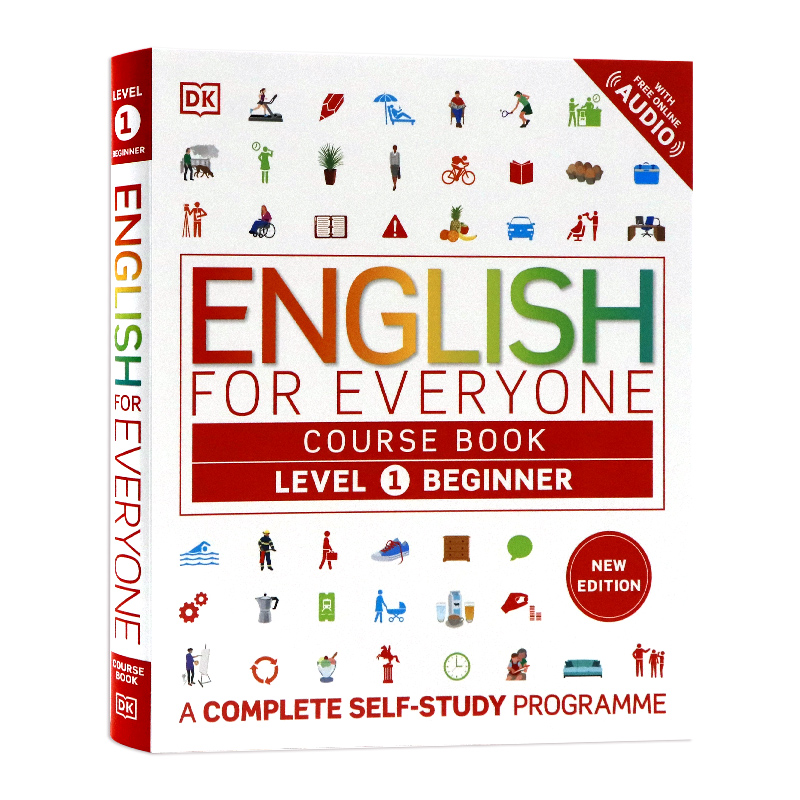 DK新视觉人人学英语L1入门级课本教材书带音频English for Everyone Level 1 Beginner course book英文原版自学教材 雅思托福用书