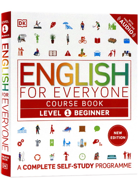 DK新视觉人人学英语L1入门级课本教材书带音频English for Everyone Level 1 Beginner course book英文原版 雅思托福用书