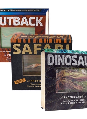 光与影视觉书系列3册 非洲恐龙动物 会动的3D立体翻翻书Safari/Outback /Dinosaur Book英文原版绘本影像书纽约时报畅销书