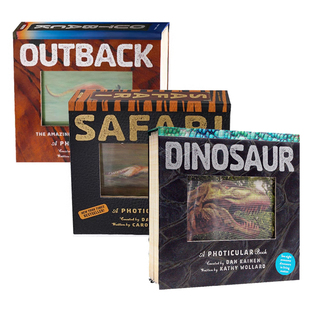 光与影视觉书系列3册 非洲恐龙动物 会动的3D立体翻翻书Safari/Outback /Dinosaur Book英文原版绘本影像书纽约时报畅销书