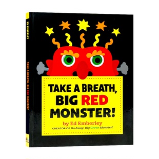 深呼吸 大红怪 英文原版 Take a Breath Big Red Monster 儿童情绪管理绘本故事 亲子读物 走开绿色大怪物续作 Ed Emberley 精装