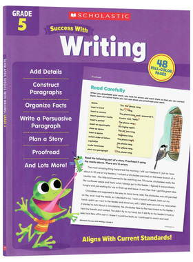 学乐成功系列五年级写作练习册英文原版 Scholastic Success with Writing Grade 5 小学生英语学习教材教辅 美国家庭教育书平装版