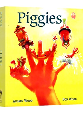 小猪猪英文原版绘本 Piggies 吴敏兰书单推荐Audrey Wood作品纸板书撕不烂第96本宝宝英语启蒙早教读物韵文大师亲子共读绘本