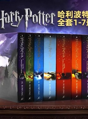 哈利波特英语原版Harry Potter 1-7盒装平装全套Complete Collection哈利波特与魔法石英国版儿童科幻小说JK Rowling