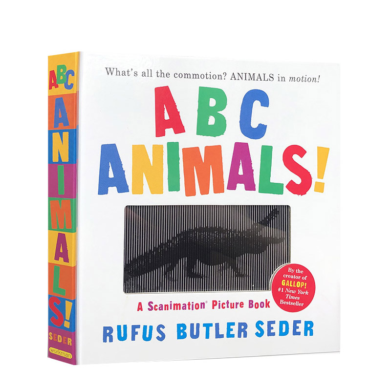 英文原版绘本 视觉动物ABC动画书 ABC Animals!: A Scanimation Picture Book 动画效果翻翻书 趣味ABC认知书 神奇动画书