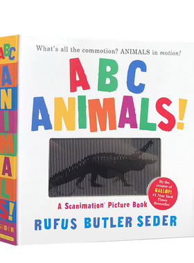 英文原版绘本 视觉动物ABC动画书 ABC Animals!: A Scanimation Picture Book 动画效果翻翻书 趣味ABC认知书 神奇动画书
