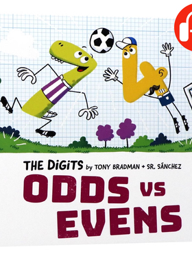 数学主题牛津精品绘本数字奇数与偶数 The Digits Odds Vs Evens 英文原版 儿童益智幽默趣味图画书OUP Oxford出版社平装大开