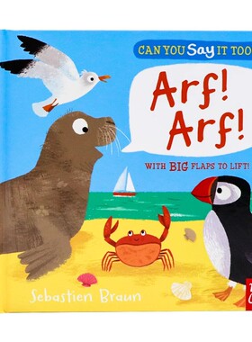 你也可以这样说吗 海边动物 英文原版绘本 Can you say it too Arf  Arf 亲子互动趣味 低幼早教启蒙翻翻书 Sebastien Braun