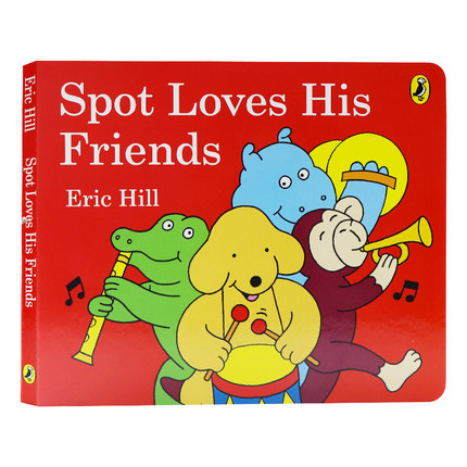 英文原版绘本 Spot Loves his Friends 小玻系列小玻爱朋友 纸板书 小玻在哪里 小波 儿童英语绘本 where's Spot系列