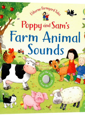 Usborne出品 波比和山姆的农场动物声音 Poppy and Sam's Farm Animal Sounds 英文原版绘本亲子幼儿童睡前共读英语启蒙认知纸板书