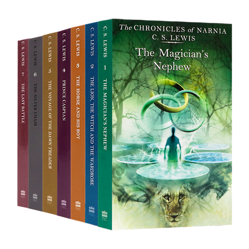 进口英文原版 the chronicles of narnia C.S.LEWIS 纳尼亚传奇7册合售 路易斯 奇幻儿童文学 儿童文学经典 Pauline Baynes插图